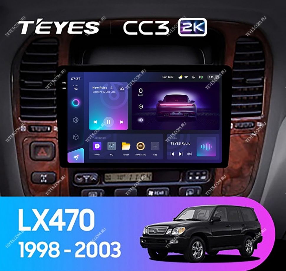 Штатная магнитола Teyes CC3 2K 6/128 Lexus LX470 J100 (1998-2003) F2