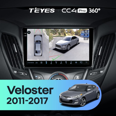 Штатная магнитола Teyes CC4 Pro 360 12/256 Hyundai Veloster FS (2011-2017) Тип-A