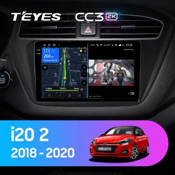 Штатная магнитола Teyes CC3 2K 6/128 Hyundai i20 2 GB (2018-2020)