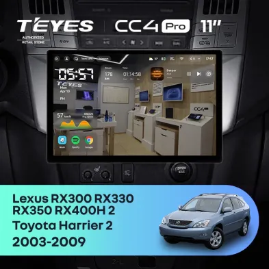 Штатная магнитола Teyes CC4 Pro 12/256 Toyota Harrier (2003-2009) F1 (11")