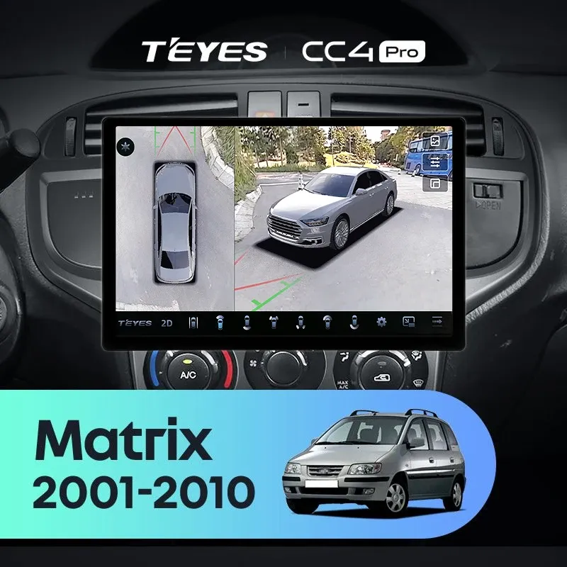 Штатная магнитола Teyes CC4 Pro 360 12/256 Hyundai Matrix (2001-2010) (13")