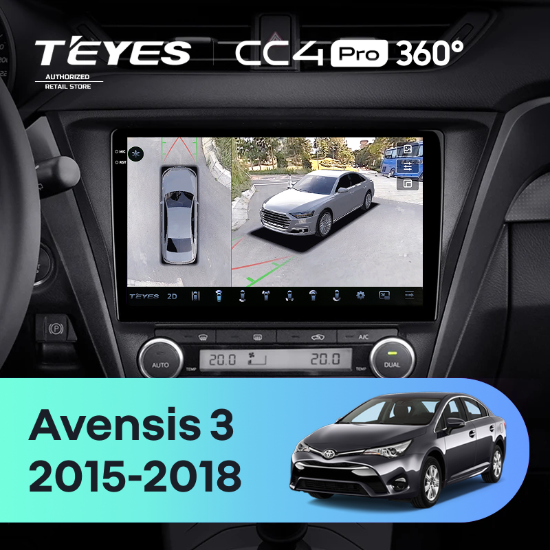Штатная магнитола Teyes CC4 Pro 360 8/128 Toyota Avensis 3 (2015-2018) F2
