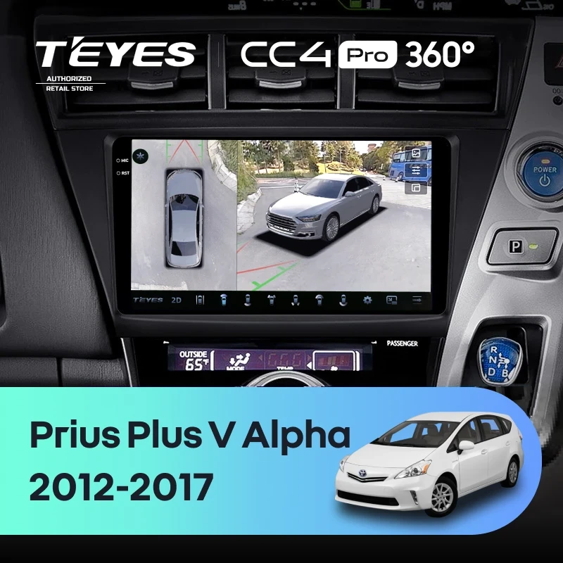 Штатная магнитола Teyes CC4 Pro 360 8/128 Toyota Prius Plus V Alpha (2012-2017) правый руль