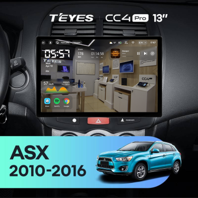 Штатная магнитола Teyes CC4 Pro 8/128 Mitsubishi ASX 1 (2010-2016) Тип-A (13")
