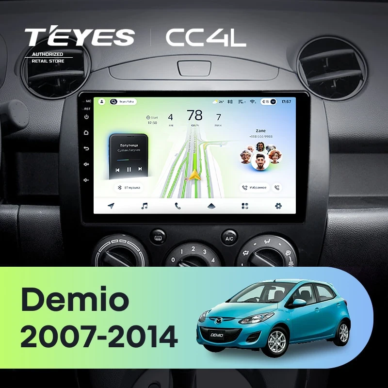 Штатная магнитола Teyes CC4L 6/64 Mazda Demio DE (2007-2014)