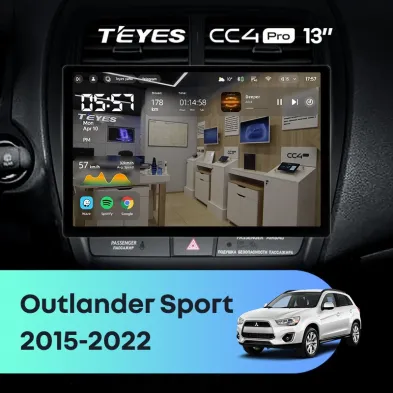 Штатная магнитола Teyes CC4 Pro 8/128 Mitsubishi Outlander Sport (2015-2022) Тип-B (13")