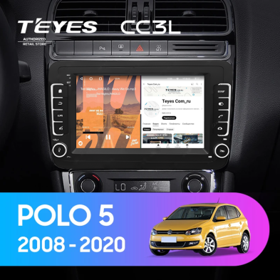 Штатная магнитола Teyes CC3L 4/32 Volkswagen Polo (2008-2020) (с кнопками) 7"