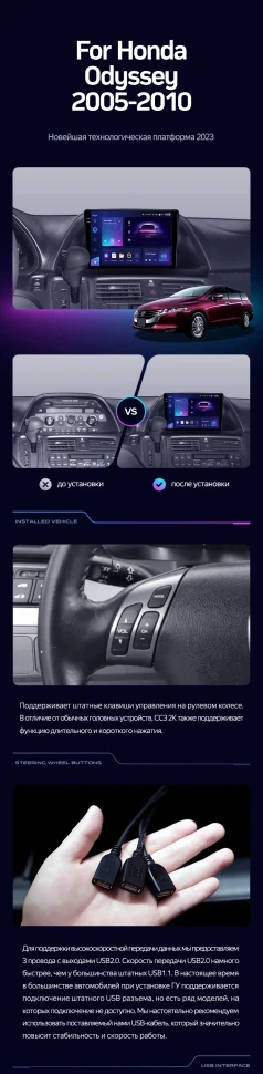 Штатная магнитола Teyes CC3L 4/32 Honda Odyssey (2005-2010) (US EDITION)