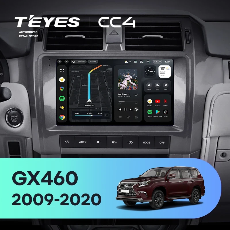 Штатная магнитола Teyes CC4 6/64 Lexus GX460 J150 (2009-2020)
