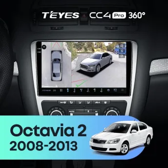 Штатная магнитола Teyes CC4 Pro 360 12/256 Skoda Octavia 2 A5 (2008-2013) Серая