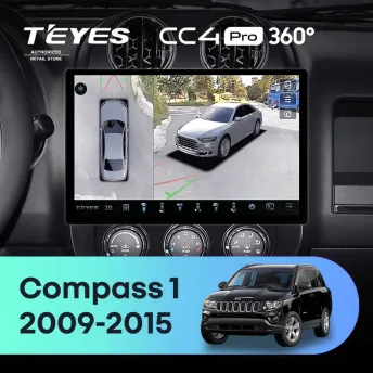 Штатная магнитола Teyes CC4 Pro 360 8/128 Jeep Compass 1 MK (2009-2015) (13")