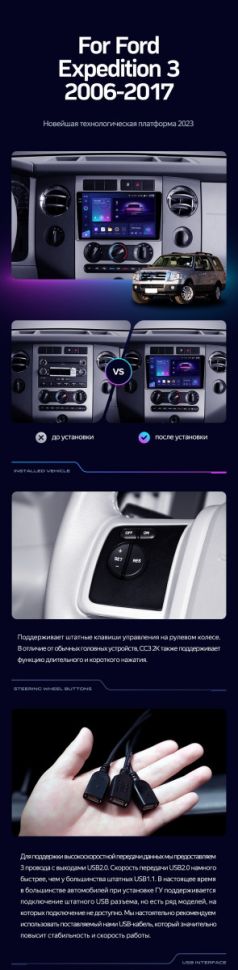 Штатная магнитола Teyes CC3L 4/32 Ford Expedition 3 U3242 U3542 U324 U354 (2006-2017)