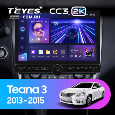 Штатная магнитола Teyes CC3 2K 6/128 Nissan Teana J33 (2013-2015) Тип-C (13" с кнопками)