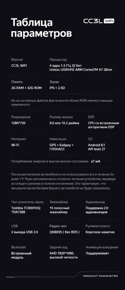 Штатная магнитола Teyes CC3L WiFi 2/32 Mitsubishi Pajero Sport 3 (2020-2021)