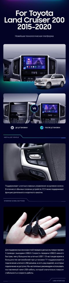 Штатная магнитола Teyes CC3 4/32 Toyota Land Cruiser 200 (2015-2021)