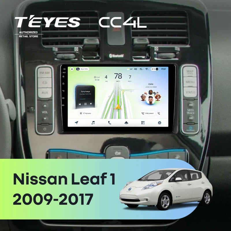 Штатная магнитола Teyes CC4L 6/64 Nissan Leaf 1 (2009-2017)