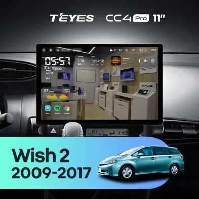 Штатная магнитола Teyes CC4 Pro 8/128 Toyota Wish 2 XE20 (2009-2017) (11")