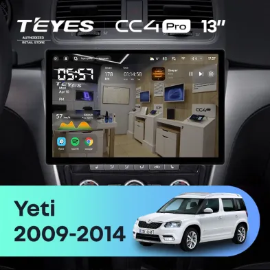 Штатная магнитола Teyes CC4 Pro 8/128 Skoda Yeti 5L (2009-2014) (13")