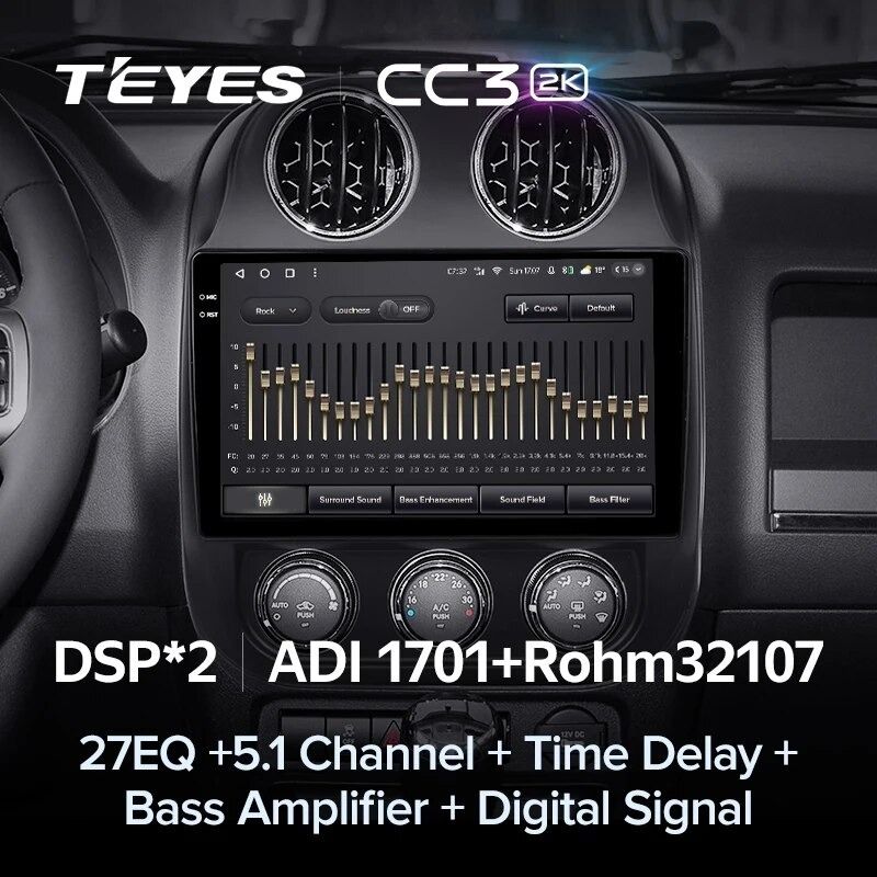 Штатная магнитола Teyes CC3 2K 4/64 Jeep Compass 1 MK (2009-2015)