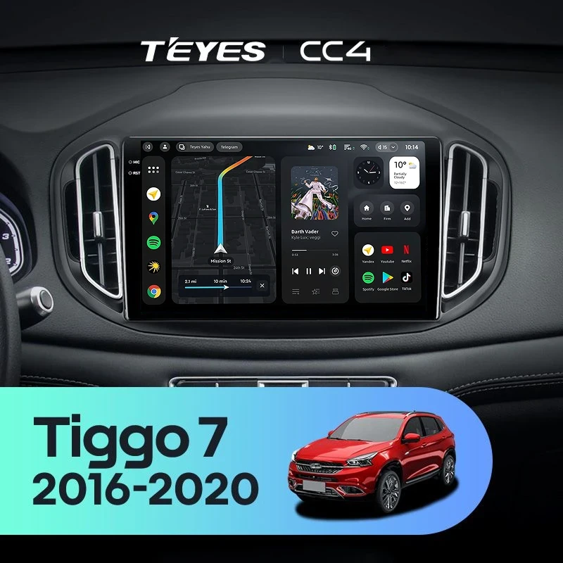 Штатная магнитола Teyes CC4 8/128 Chery Tiggo 7 (2016-2020) F1