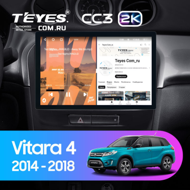 Штатная магнитола Teyes CC3 2K 4/32 Suzuki Vitara 2 (2014-2018) (11")