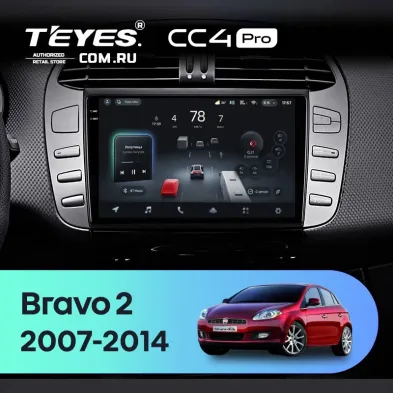 Штатная магнитола Teyes CC4 Pro 12/256 Fiat Bravo 198 (2007-2014)
