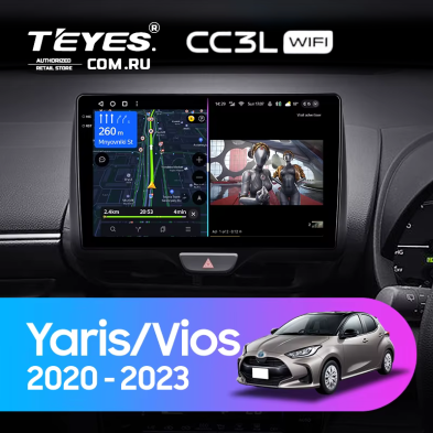 Штатная магнитола Teyes CC3L WiFi 2/32 Toyota Vios (2020-2023) Правый руль