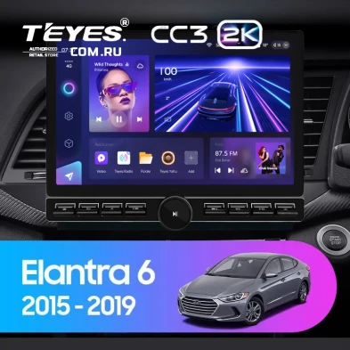Штатная магнитола Teyes CC3 2K 6/128 Hyundai Elantra 6 (2015-2018) Тип-A (13" с кнопками)