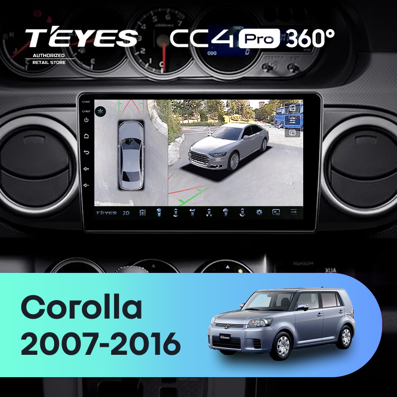 Штатная магнитола Teyes CC4 Pro 360 12/256 Toyota Corolla Rumion E150 (2007-2016)