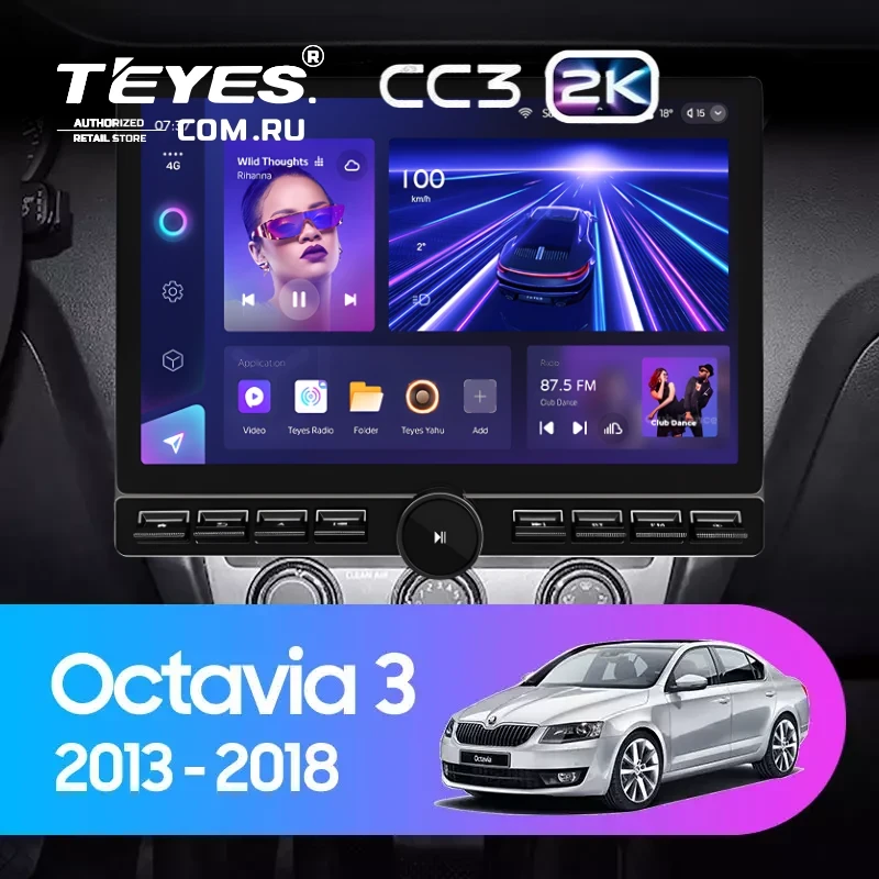 Штатная магнитола Teyes CC3 2K 6/128 Skoda Octavia 3 A7 (2013-2018) Тип-B (13" с кнопками)