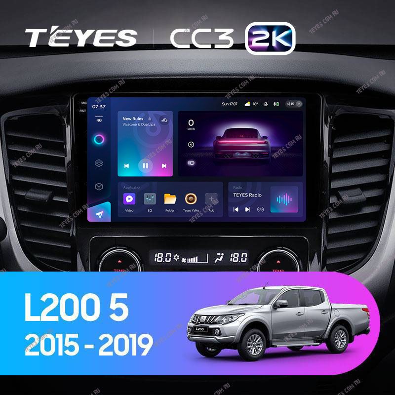 Штатная магнитола Teyes CC3 2K 4/32 Mitsubishi L200 5 (2015-2019) кондиционер F1
