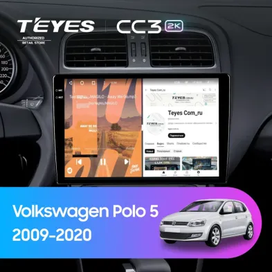 Штатная магнитола Teyes CC3 2K 4/64 Volkswagen Polo 5 (2008-2020) (13") (матовая)