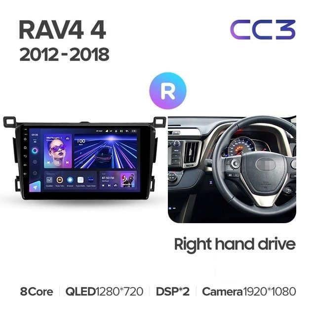 Штатная магнитола Teyes CC3L 4/32 Toyota RAV4 4 XA40 5 XA50 (2012-2018) Правый руль